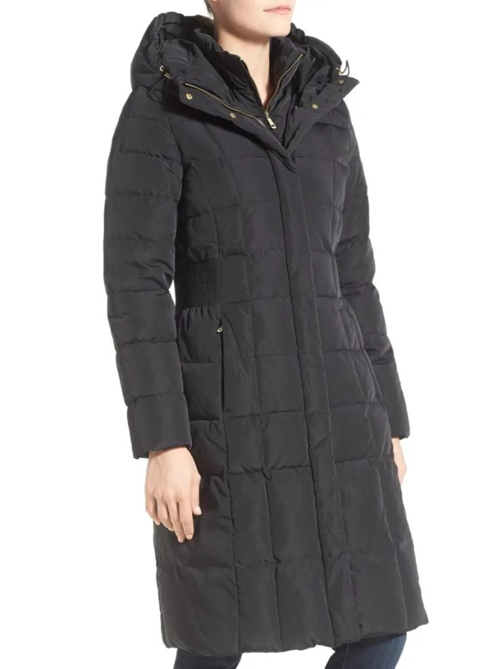 NWT Cole Haan Bib Insert Down & Feather Fill Coat Black Size Small